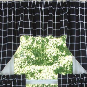 New Blackstone Plaid Curtain Swag